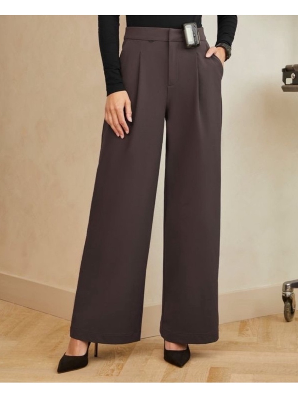 Figs Pro Women’s Wide-Leg Scrub Pants in deep plum (large)